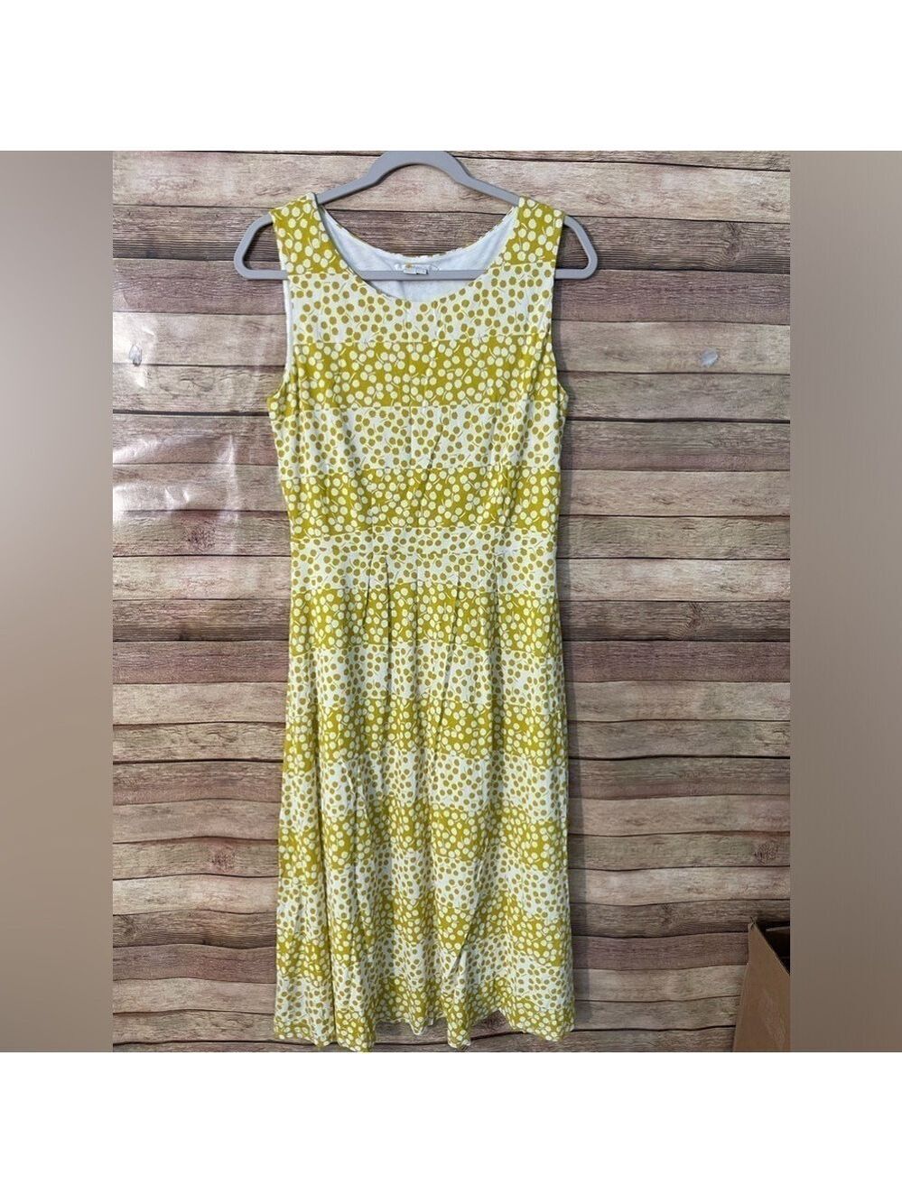 Anthropologie Boden Women’s Yellow White Lightweight Floral Dress Size 8 NWOT